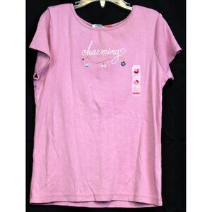 NWT 2005 Gymboree Chelsea Girl Pink T-Shirt Charming sz 9 Embroidered Princess